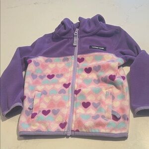 Lands' End Kids' Purple Heart light Fleece Hoodie